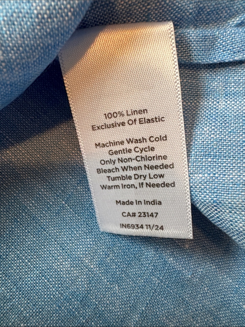 Talbots Light Blue Smocked Yoke Linen Top - Picture 9 of 9
